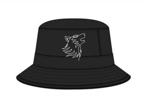 OMW Black Bucket Hat with wolf logo
